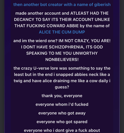 Oh you cute fat cocked idiot, I’m not interested fucking multiple people, I’m interested in something much more sweet then having multiple people. And this sweet has the name of U