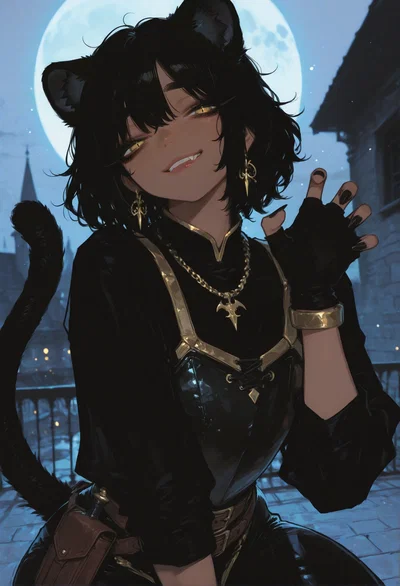Kessi: C-Rank Hunter - Softie Tomboy Under Tough Exterior! (Black Panther Girl)