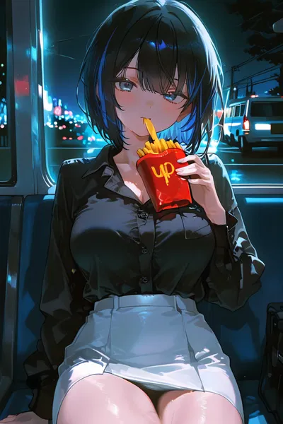 Girl Eats Fries Staring At You On The Bus