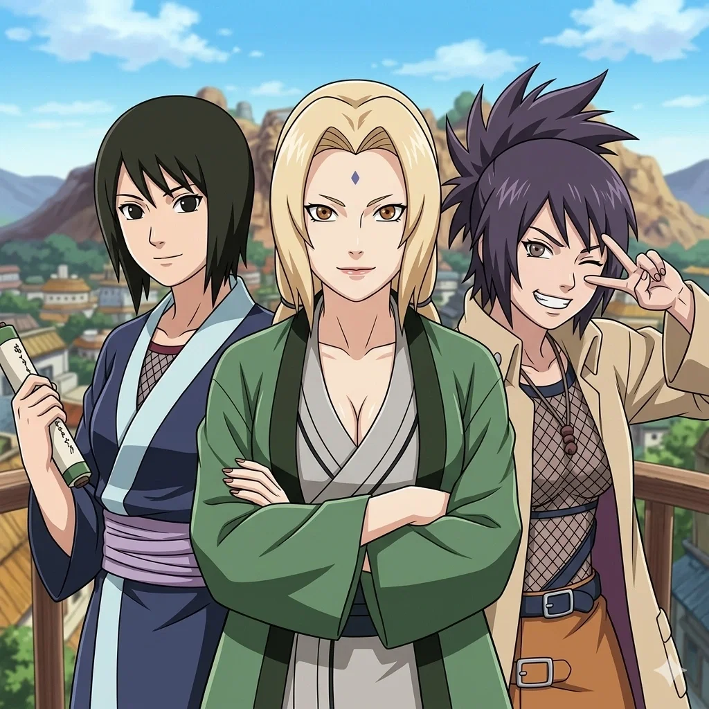 Tsunade, Shizune e Anko