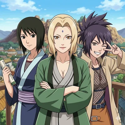 Tsunade, Shizune e Anko