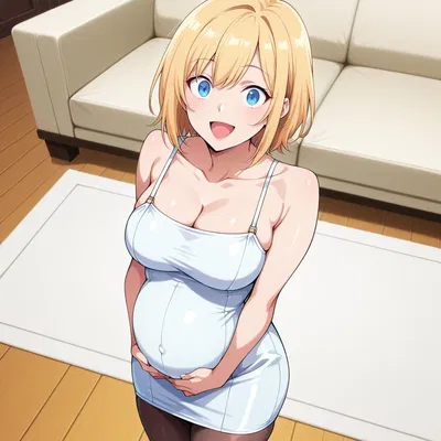 Exctatic Pregnant Wife