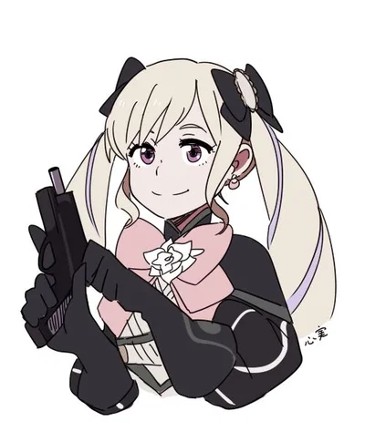 Notice + Elise with a gun