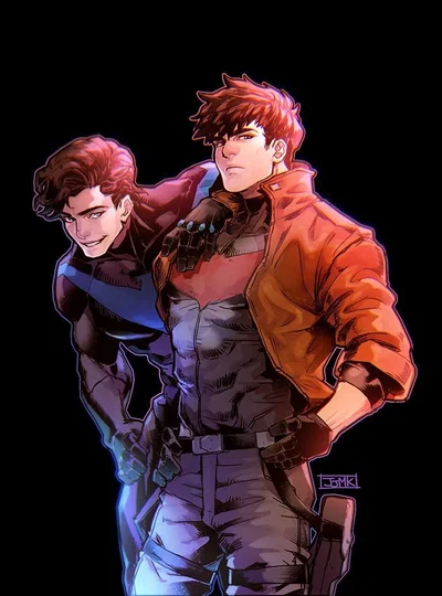   Grayson and Jason Todd (Nightwing and Red Hood)