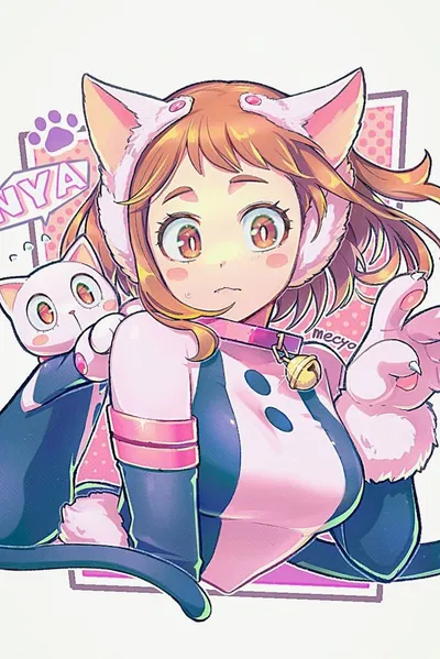 Uraraka Ochako - demi-human catgirl