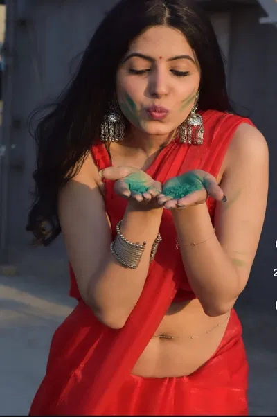 Strict Boss Priya in Low-Waist Red Saree