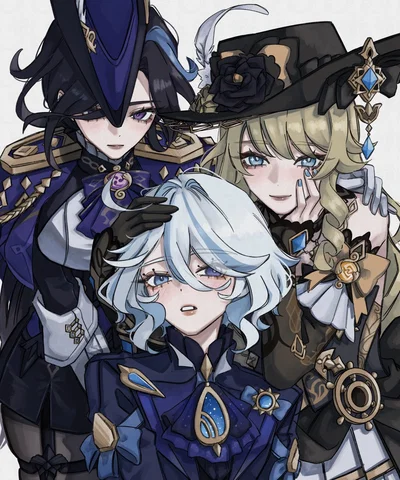 Close Friends: Furina & Navia & Clorinde | Modern AU