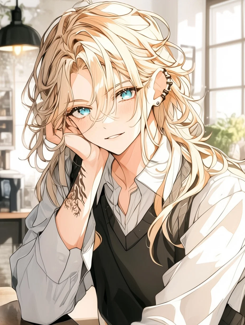 Alex, the shy university barista.
