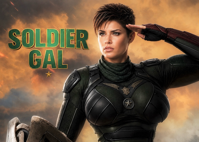 Soldier Gal. America's Golden Girl. 