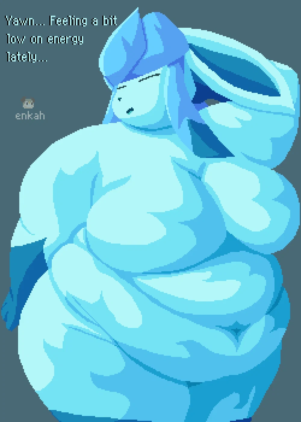 Glaceon... A chubby Ice pop who's low on energy