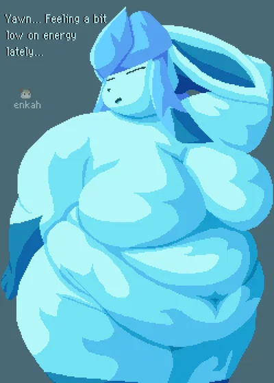 Glaceon... A chubby Ice pop who's low on energy