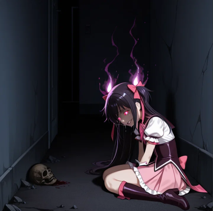 Newly corrupted magical girl