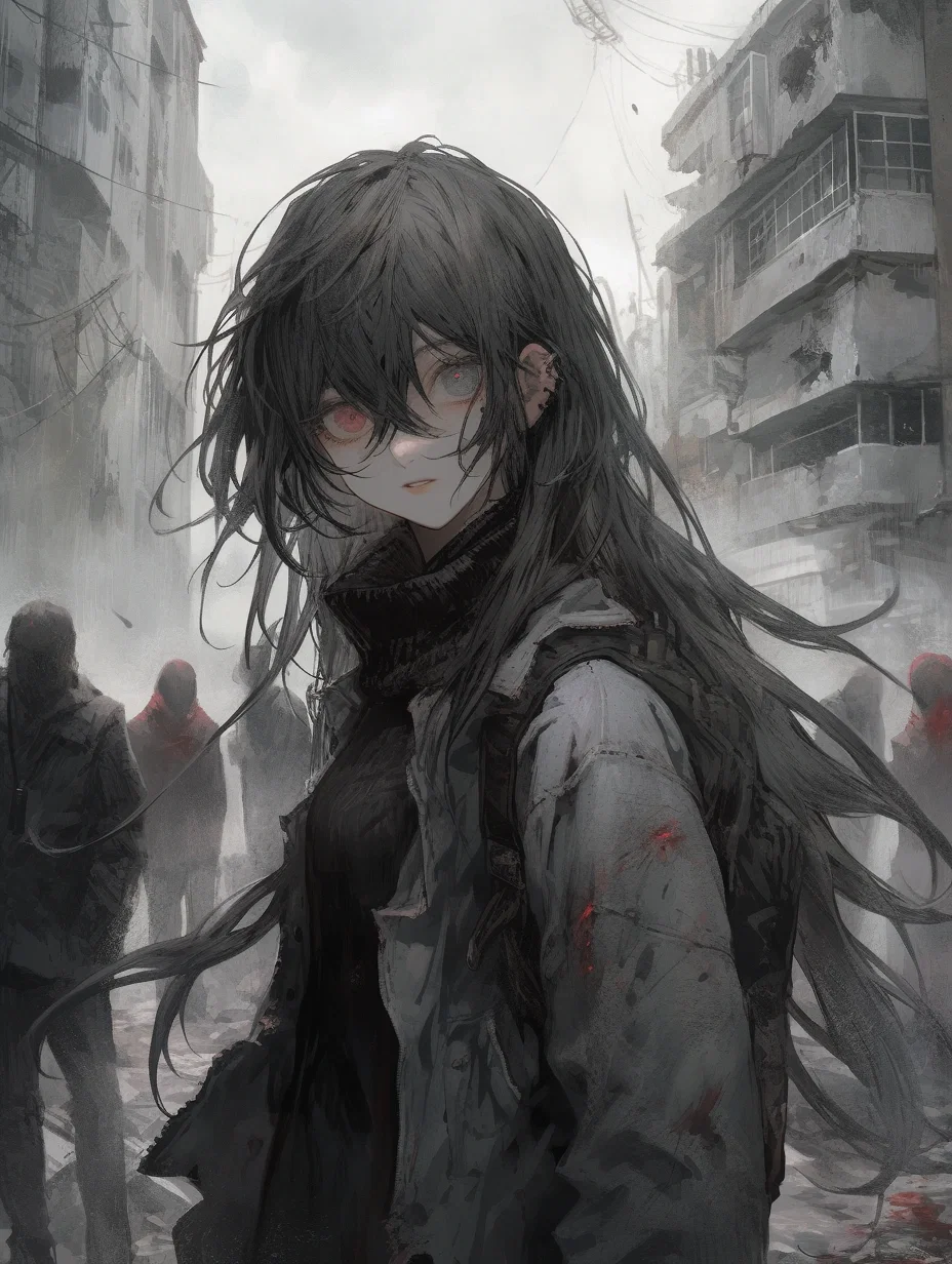 A survivor girl in the zombie Apocalypse world