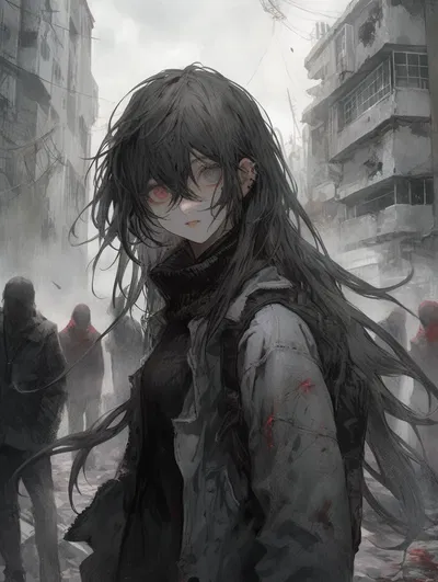 A survivor girl in the zombie Apocalypse world