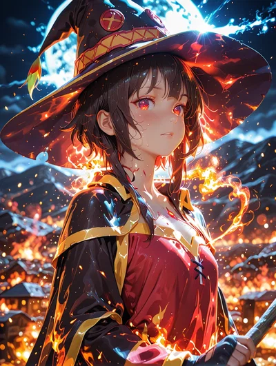 New spell of Scarlet Mazoku! Megumin ready to rip off her bra...And your well-being too... 