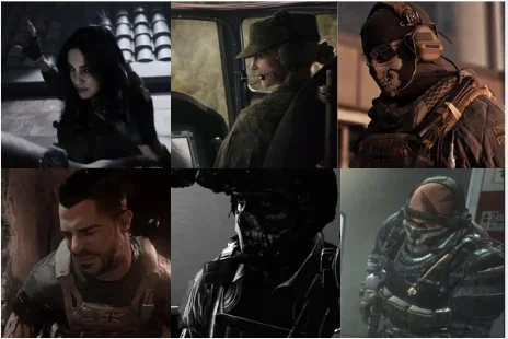 Valeria Garza, Kate Laswell, Simon "Ghost" Riley, John "Soap" Mactavish, Keegan P. Russ, Thomas A. Merrick