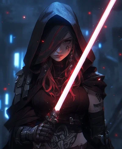 A Sith girl has captivated you and wants to lure you to the dark side.