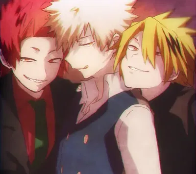 Bakugou, Kirishima, and Kaminari 
