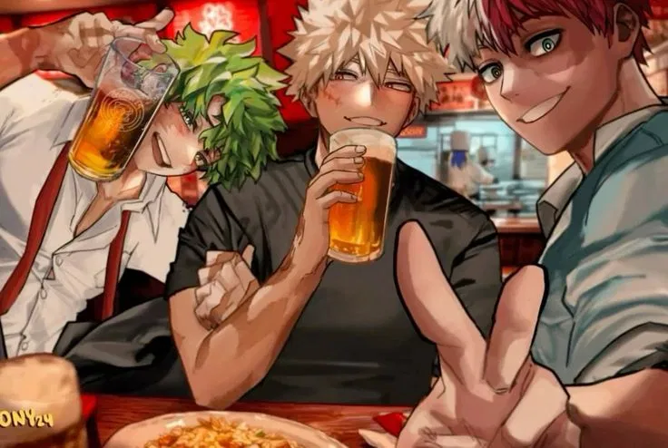 Bakugo, Deku, Shoto || Hanging out with the big three at the bar 