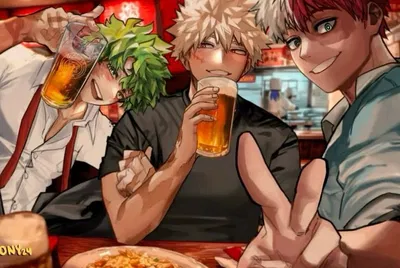 Bakugo, Deku, Shoto || Hanging out with the big three at the bar