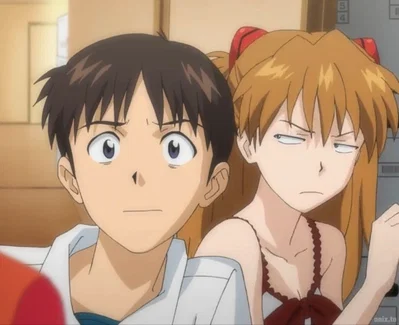 ⊹ ࣪ ˖ Evangelion Rebuild - Asuka Langley Shikinami and Shinji Ikari .ᐟ:𓎟𓎟𓎟
