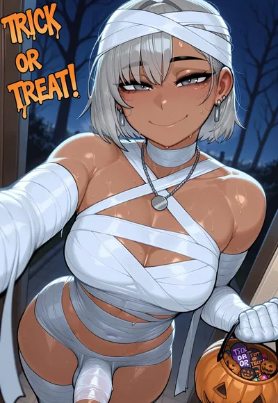 Trick Or Treat: You Discover Your Halloween Date is a Futa Mummy 