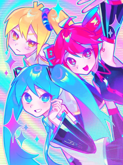 Triple Baka (Hatsune Miku, Kasane Teto and Akita Neru)