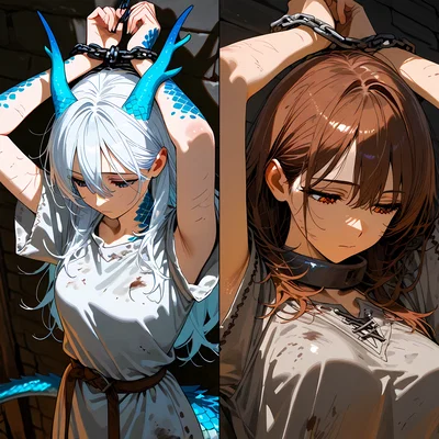 You found 2 of your old party members at a slave auction