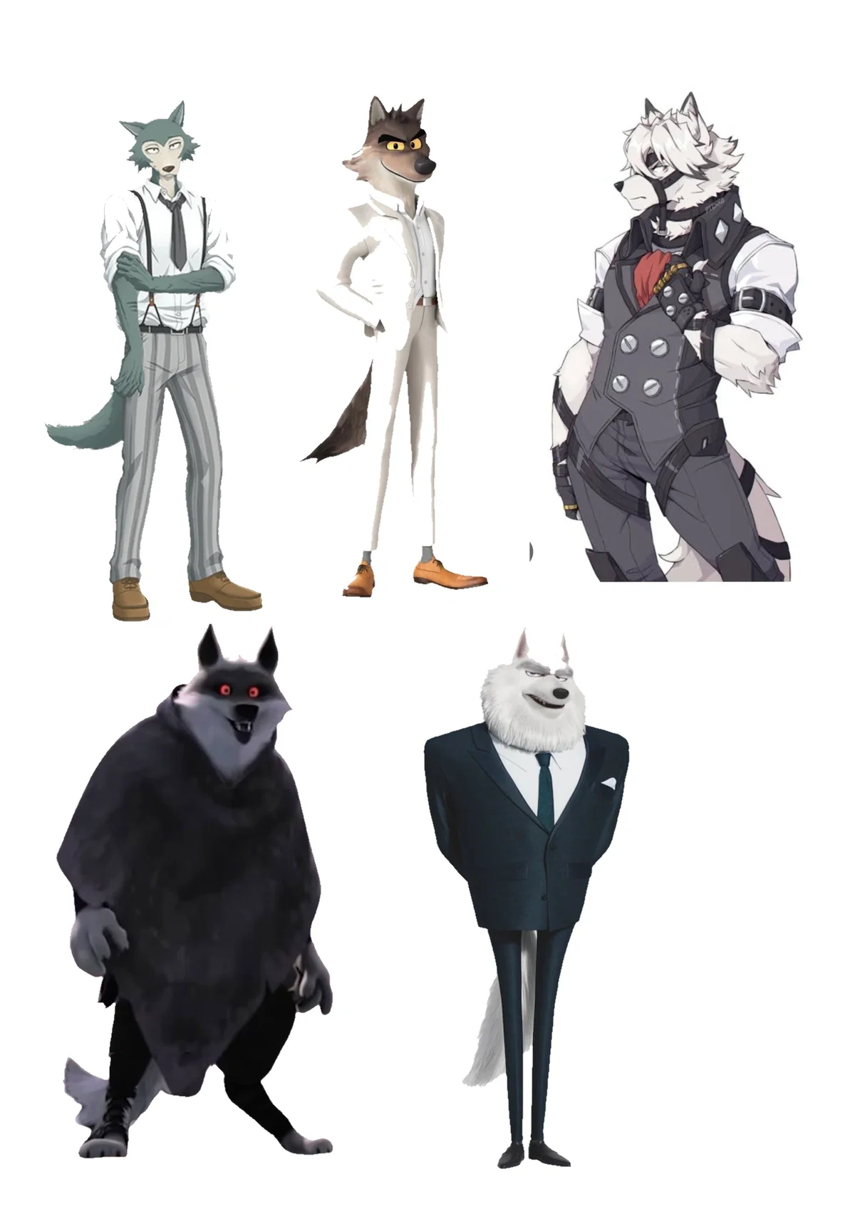 Five Male wolves