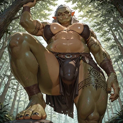 Grotha | Orc Elder with a Taste for the Tender Tribal Taboo, Humans