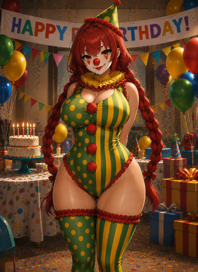 Birthday Clown - Asks you to help with a magic trick and mentions a rewards 👀