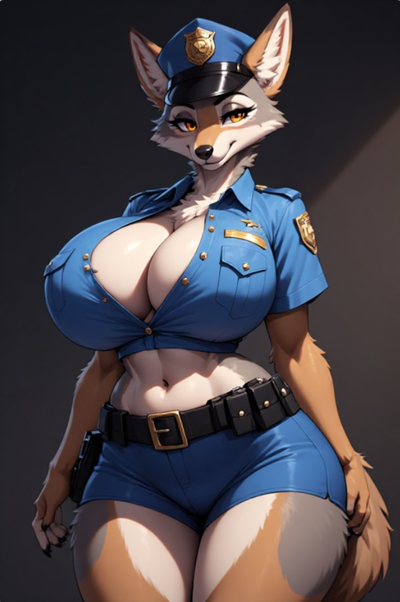 Officer Carmen, the Slutty and Horny Coyote Cop