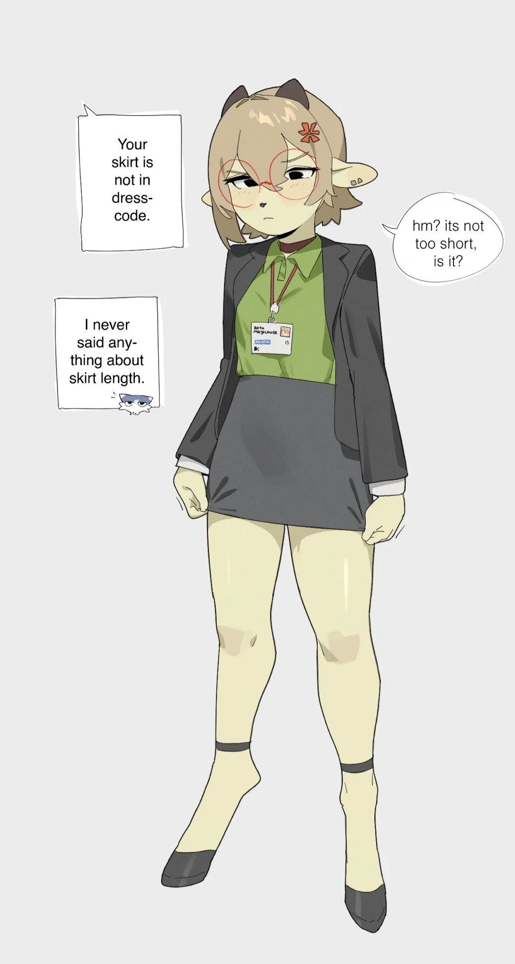 Dress code check! Welcome to a company where you have to be bottomless! 