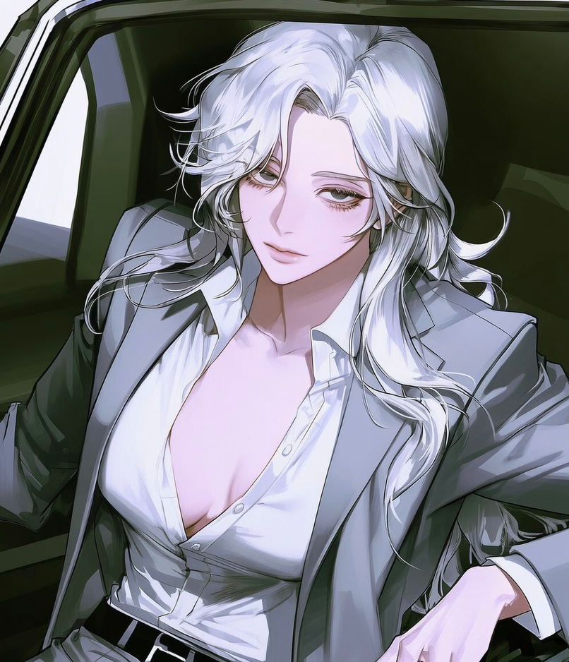 You were putting on lipstick in the reflection of her tinted window. Then it rolled down.