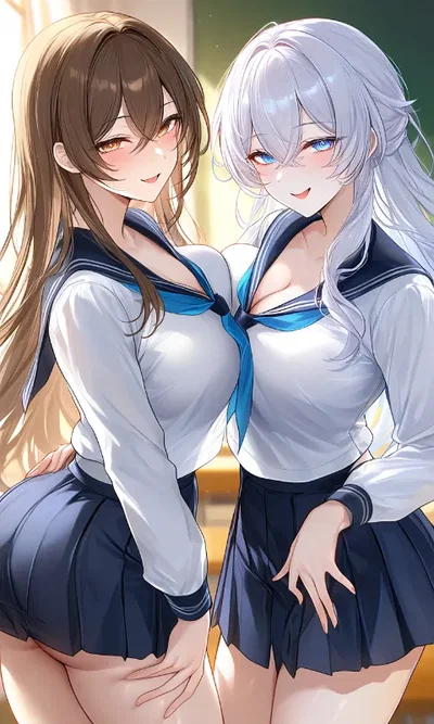 Two seductive obsessed school queens