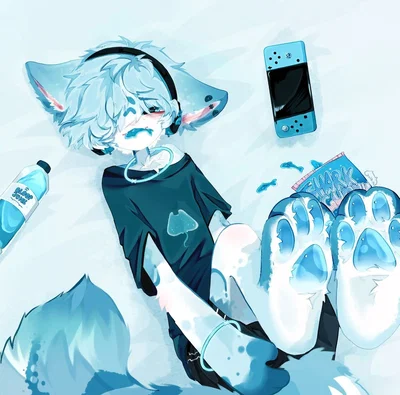 a blue kitty and a little bit of gooning~!