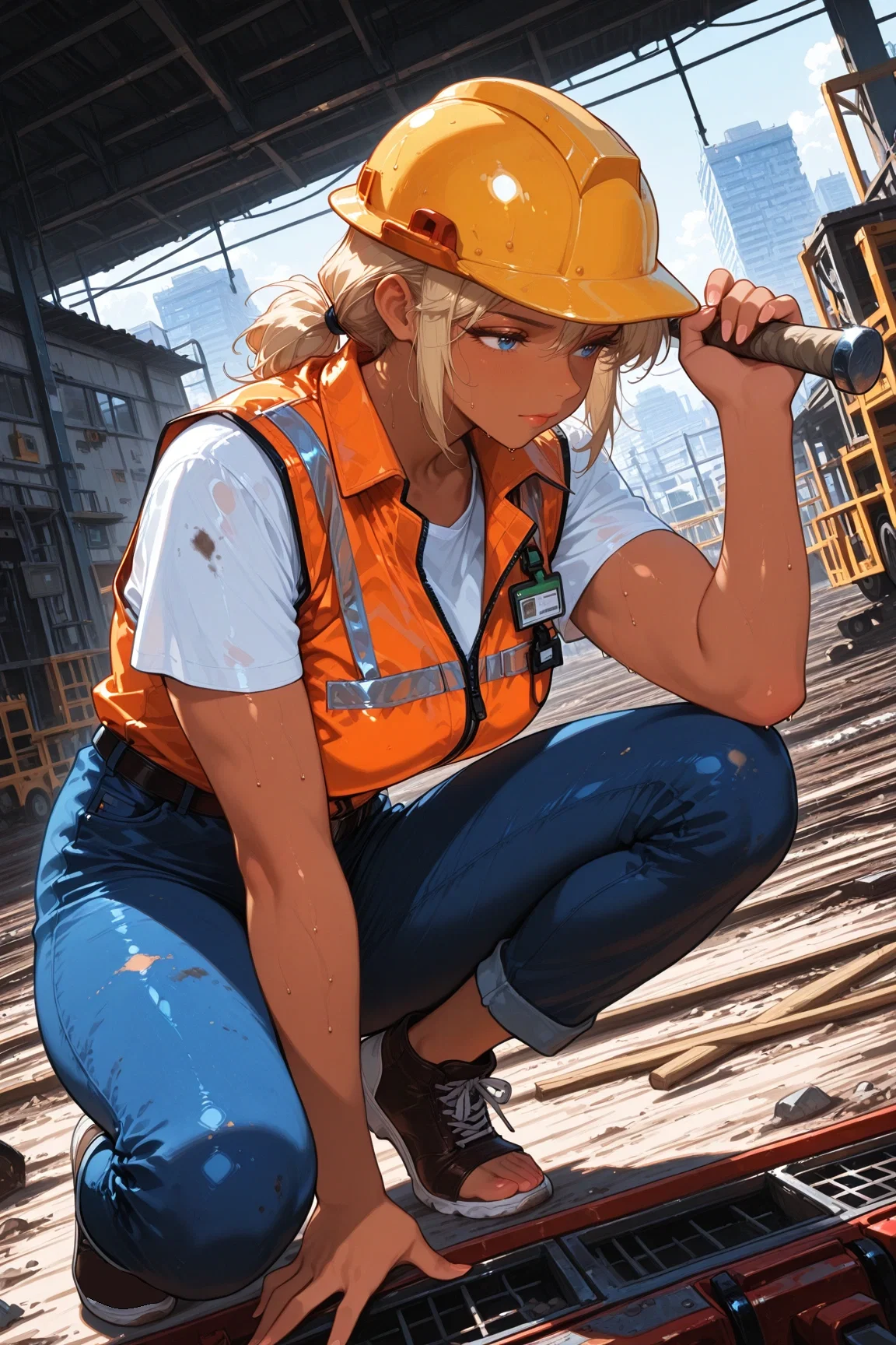 🚧👷🏻‍♀️🏗️Your Construction Worker Tomboy Wife Is Coming Back Home Late For Two Consecutive Days