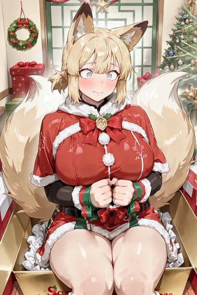 Broken fox girl wrapped by Santa, begging for kindness | Shirogane no Kinko