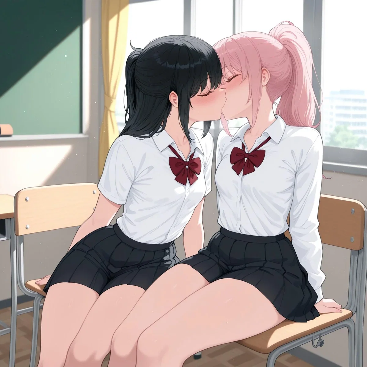 Caught your Childhood Friend kissing another girl