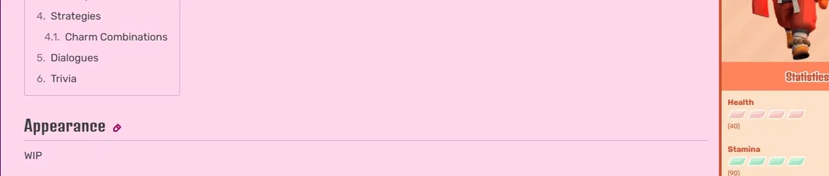 i havent forgot the appearance page just didnt update yet