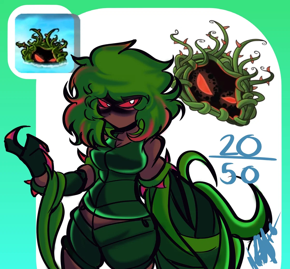 Tangle plant-Marra (PvZ: GIRLS VS ZOMBIES AU)