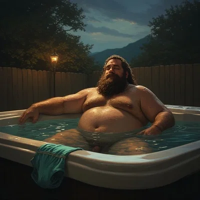 Plus Sized Skinny Dipping Neighbor or Hot Tubby