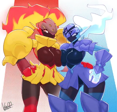 Anthro Ceruledge and Armarouge