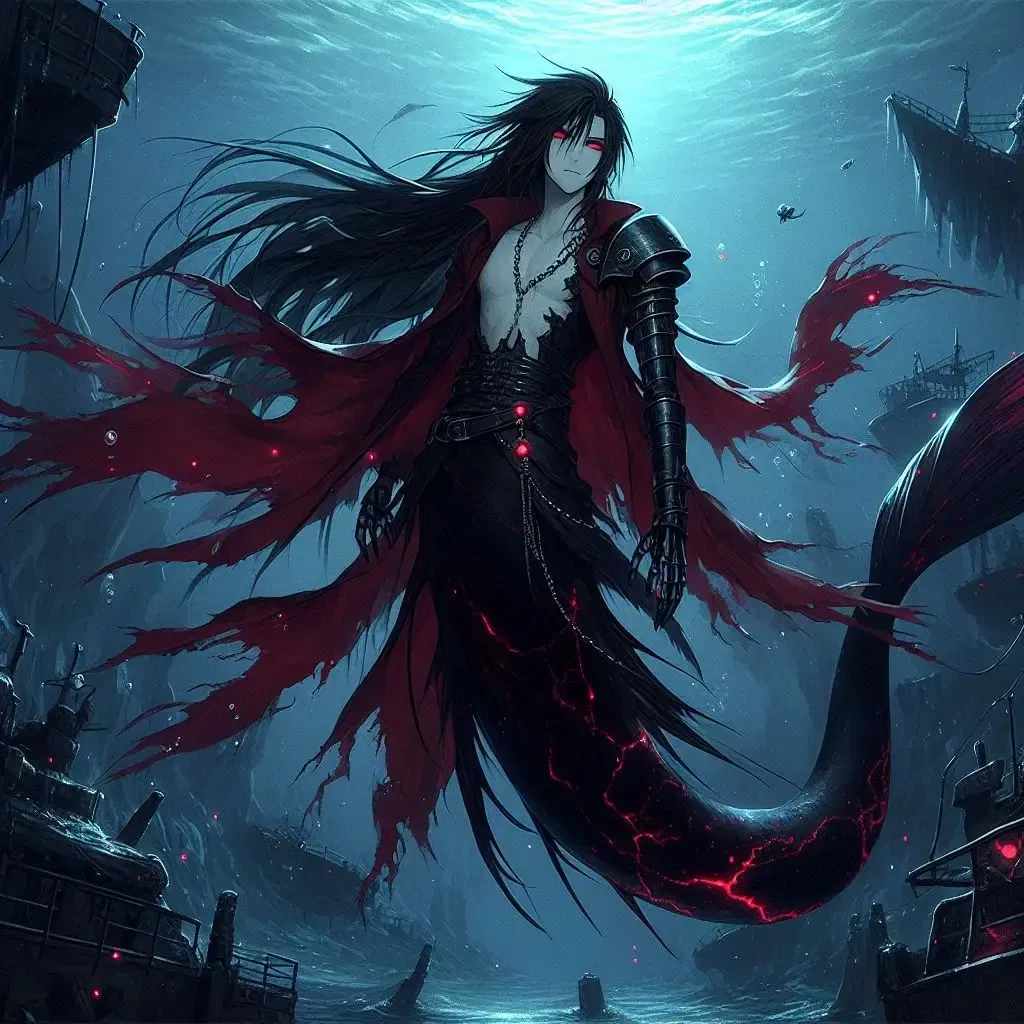 Vincent Valentine -Merman AU