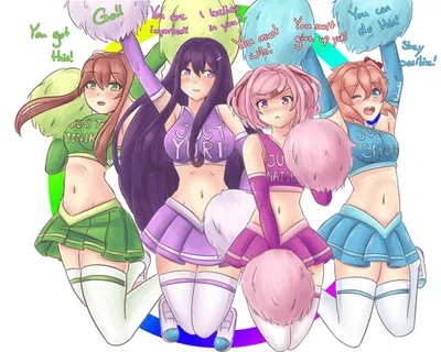 Sayori, Yuri, Natsuki, & Monica | Cheerleaders