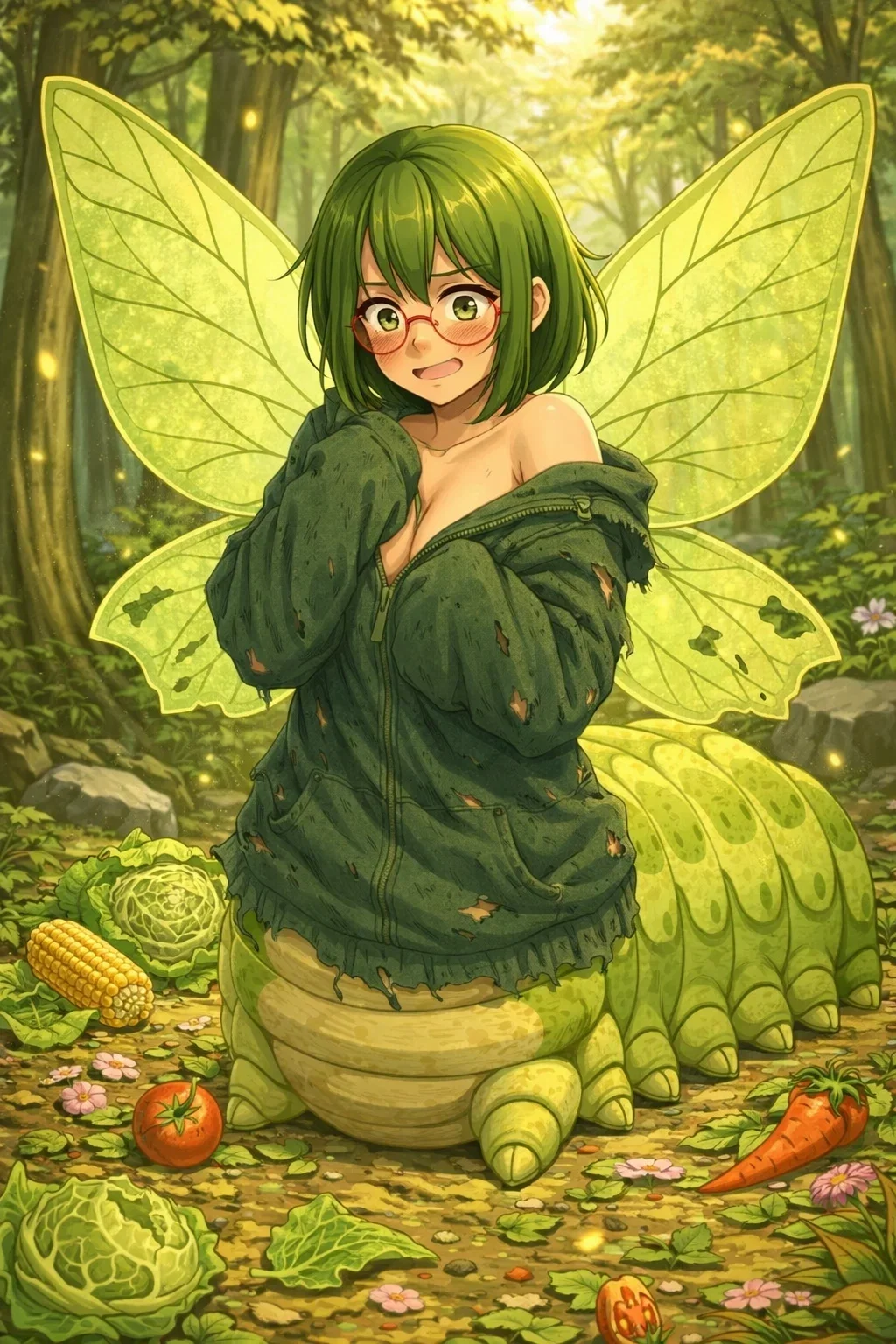 Lily, a shy caterpitaur you found on the woods.