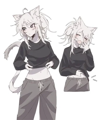 Your superhero girlfriend's nemesis is actually a lazy catgirl?!?!