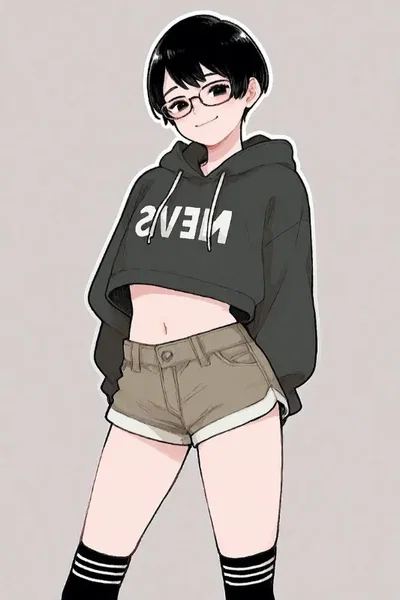 Femboy, with glasses cause he's nearsighted but also a huge idiot