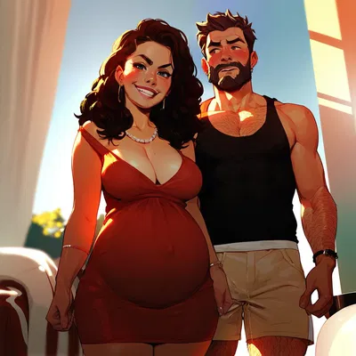 Your pregnant neighbor feminizes you to "uphold her wife duty"