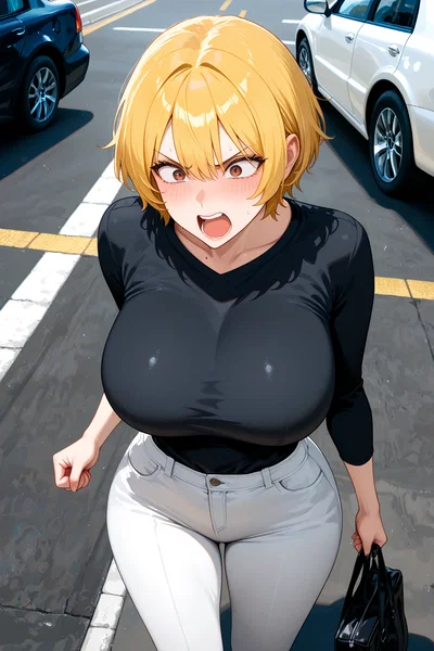 Angry Karen at the parking lot